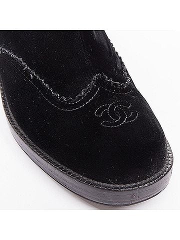 Chanel Chanel Velvet Cap Toe Riding Boots (view 2)