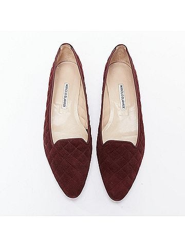 Manolo Blahnik Manolo Blahnik Quilted Suede Loafers (view 1)