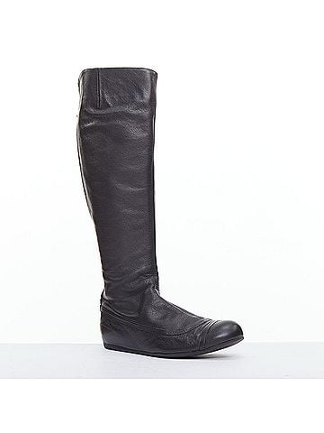 Lanvin Lanvin Leather Round Toe Flat Long Boots (view 2)