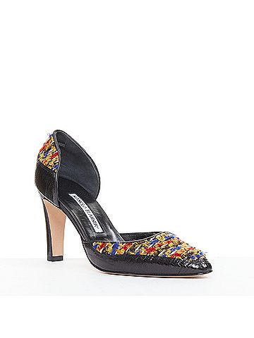 Manolo Blahnik Manolo Blahnik Boucle Tweed Court Pumps (view 2)