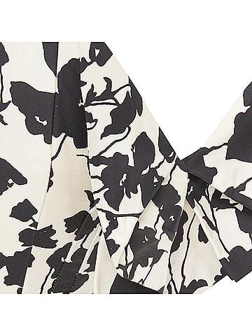 Oscar De La Renta Oscar de la Renta poppy floral silk feather hem dress (view 2)