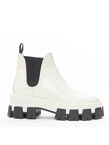 Prada Prada 2019 Patent Lug Sole Ankle Boots (view 1)