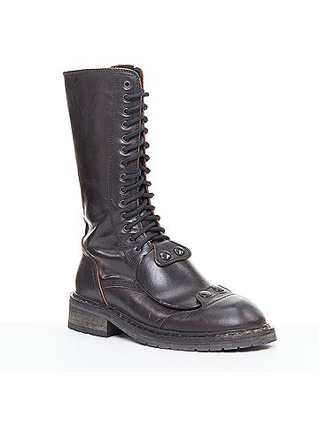 Ann Demeulemeester Ann Demeulemeester Leather Combat Boots (view 2)