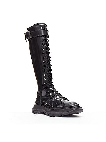 Alexander McQueen Alexander Mcqueen Leather Knee High Boot (view 2)