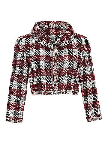 Chanel Chanel checked tweed cropped zip up jacket (view 1)