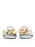 Stella McCartney 100% Cotton Silver Stella Mccartney Chain Kitten Mules Size EU 37 1/2 - photo 3
