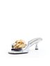 Stella McCartney 100% Cotton Silver Stella Mccartney Chain Kitten Mules Size EU 37 1/2 - photo 4
