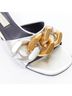 Stella McCartney 100% Cotton Silver Stella Mccartney Chain Kitten Mules Size EU 37 1/2 - photo 10