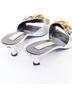 Stella McCartney 100% Cotton Silver Stella Mccartney Chain Kitten Mules Size EU 37 1/2 - photo 7