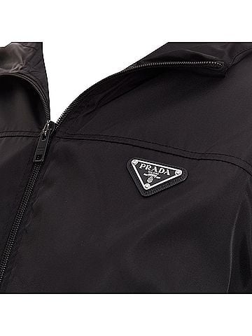 Prada Prada virgin wool nylon front triangle logo zip hoodie (view 2)