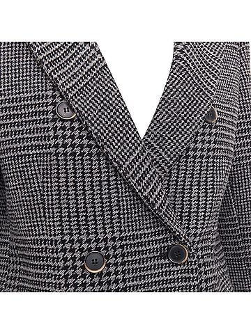 MSGM MSGM wool houndstooth color block double breasted coat (view 2)