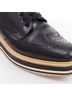 Prada 100% Leather Black Prada Wingtip Platform Brogue Oxfords Size EU 37 1/2 - photo 7