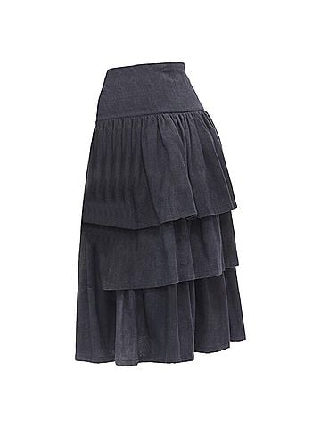 Comme des Garçons Comme des Garcons grey wool corset lace tiered skirt (view 1)