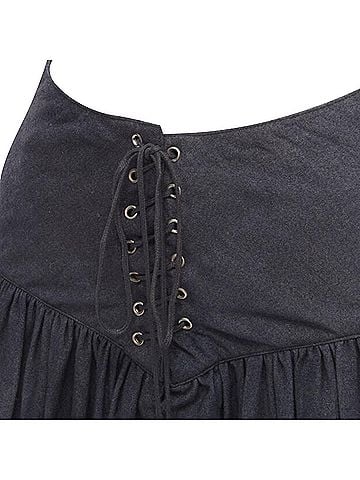 Comme des Garçons Comme des Garcons grey wool corset lace tiered skirt (view 2)
