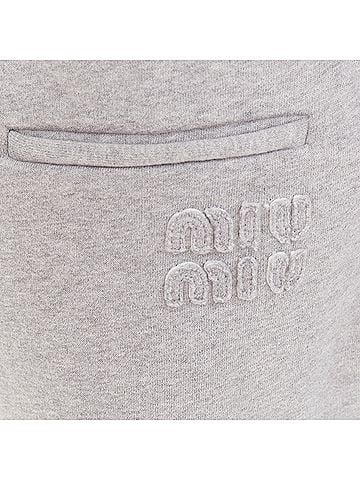 Miu Miu Miu Miu cotton jersey logo applique jogger pants (view 2)