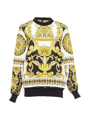 Versace Versace Barocco print cotton oversized crew sweater (view 1)