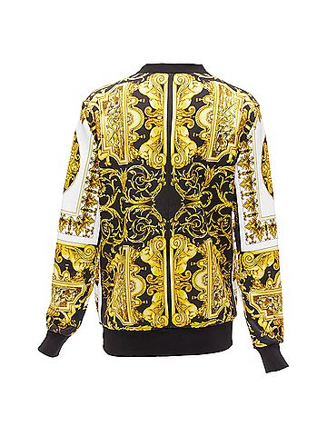 Versace Versace Barocco print cotton oversized crew sweater (view 2)