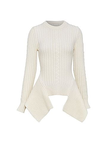 Alexander McQueen Alexander McQueen asymmetric drape peplum sweater (view 1)