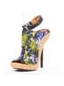 Givenchy 100% Cotton Purple Givenchy Canvas Cork Heels Size EU 38 - photo 4
