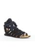 Alaïa 100% Leather Black Alaia Suede Leopard Gladiator Sandals Size EU 36 1/2 - photo 2