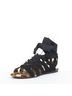 Alaïa 100% Leather Black Alaia Suede Leopard Gladiator Sandals Size EU 36 1/2 - photo 4