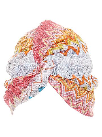 Missoni Missoni lame viscose chevron knit turban hat (view 2)