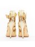 Givenchy 100% Leather Gold Givenchy 2008 Gold Leather Caged Gladiator Heels Size EU 37 1/2 - photo 5