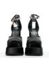 Versace 100% Satin Black Versace Runway Aevitas Double Platform Heels Size EU 41 - photo 3