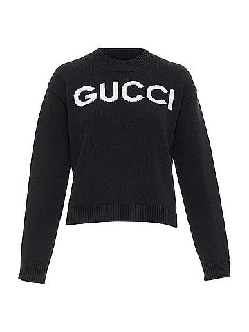 Gucci Gucci wool block logo intarsia crew neck pullover sweater (view 1)