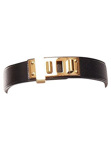 Hermès Hermes Mini Dog Anneaux ring smooth leather bracelet (view 1)