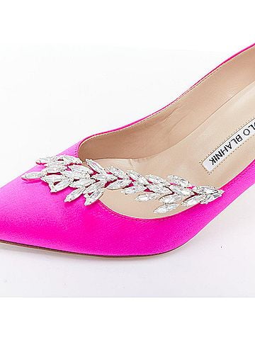 Manolo Blahnik Manolo Blahnik Satin Crystal Mid Pumps (view 2)