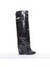 Givenchy 100% Leather Black Givenchy 2012 Leather Foldover Boots Size EU 40 - photo 1