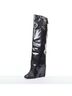 Givenchy 100% Leather Black Givenchy 2012 Leather Foldover Boots Size EU 40 - photo 4