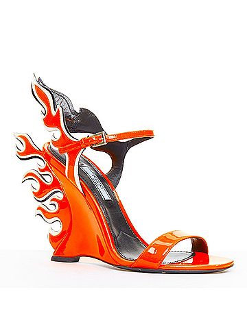 Prada Prada Flame Wedge Patent Flame Sandals (view 2)