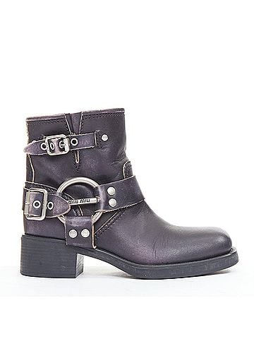 Miu Miu Miu Miu 2025 Distressed Leather Boots (view 1)