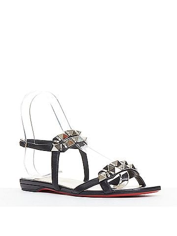 Christian Louboutin Christian Louboutin Leather Studded Sandals (view 1)