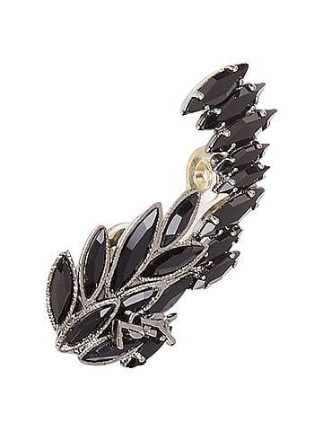 Saint Laurent Saint Laurent YSL logo crystal marquise ear climber (view 1)
