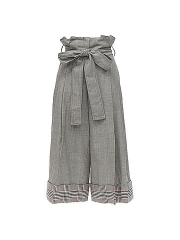 Alexander McQueen Alexander McQueen checked wool paperbag waist cuffed pants (view 1)