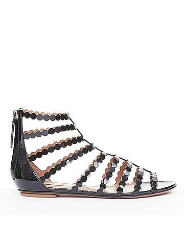 Alaïa Alaia Patent Scalloped Cage Sandals (view 1)