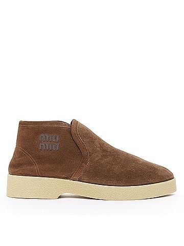 Miu Miu Miu Miu 2023 Brown Suede Shearling Lined Boots (view 1)