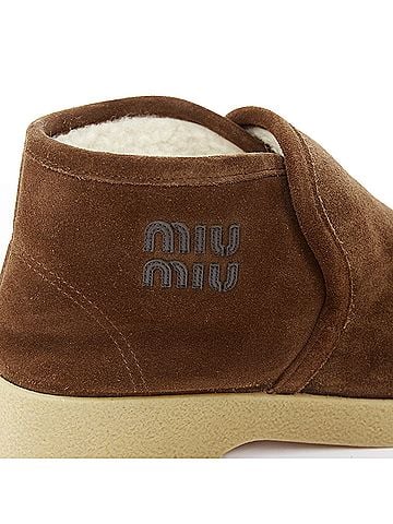 Miu Miu Miu Miu 2023 Brown Suede Shearling Lined Boots (view 2)