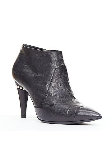 Chanel Chanel Leather Cone Heel Ankle Boots (view 2)