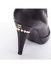Chanel 100% Leather Black Chanel Leather Cone Heel Ankle Boots Size EU 38 - photo 7