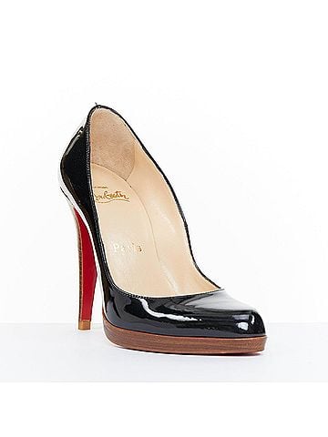 Christian Louboutin CHRISTIAN LOUBOUTIN Miss Boxe black patent leather wood platform pumps EU38 (view 2)