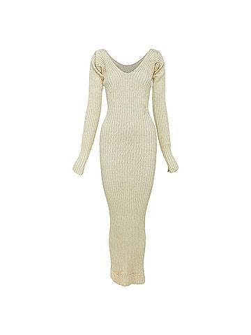 Céline Celine Phoebe Philo ribbed knit off shoulder maxi dress (view 1)