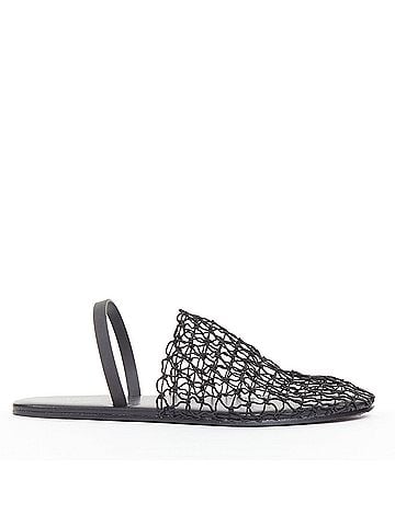 The Row The Row Macrame Net fabric mesh slingback flat shoes (view 1)