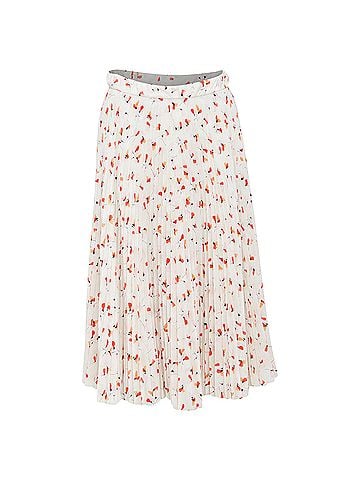 Prada Prada silk allover abstract floral print pleated skirt (view 1)