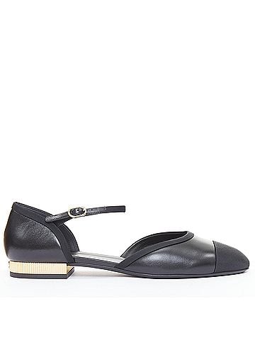 Chanel Chanel Leather Grosgrain Mary Jane Flats (view 1)