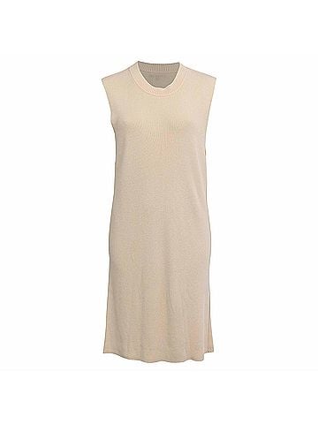 Ann Demeulemeester Ann Demeulemeester Knitted Sleeveless Midi Dress in Cream Rayon (view 1)