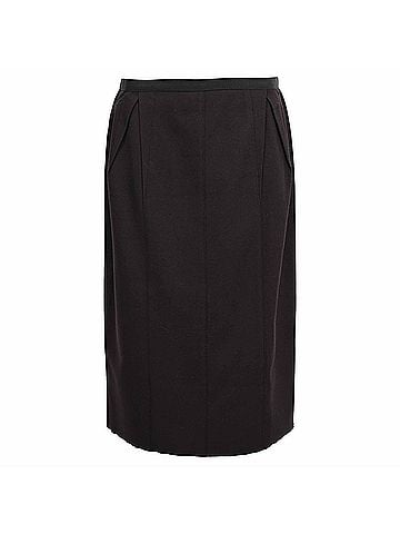 Lanvin Lanvin Midi Straight Skirt in Black Wool (view 1)